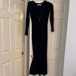 Free People Beach Navy Striped  Long Sleeve Maxi